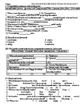 Revision for the first term test Grade 5